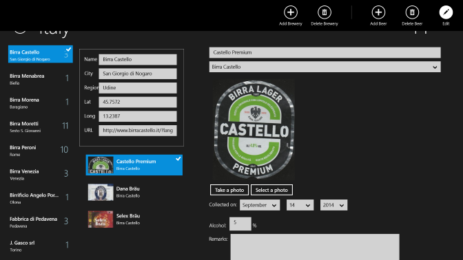 Brewery/Beer Edit Mode